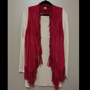 Piko and fringe vest